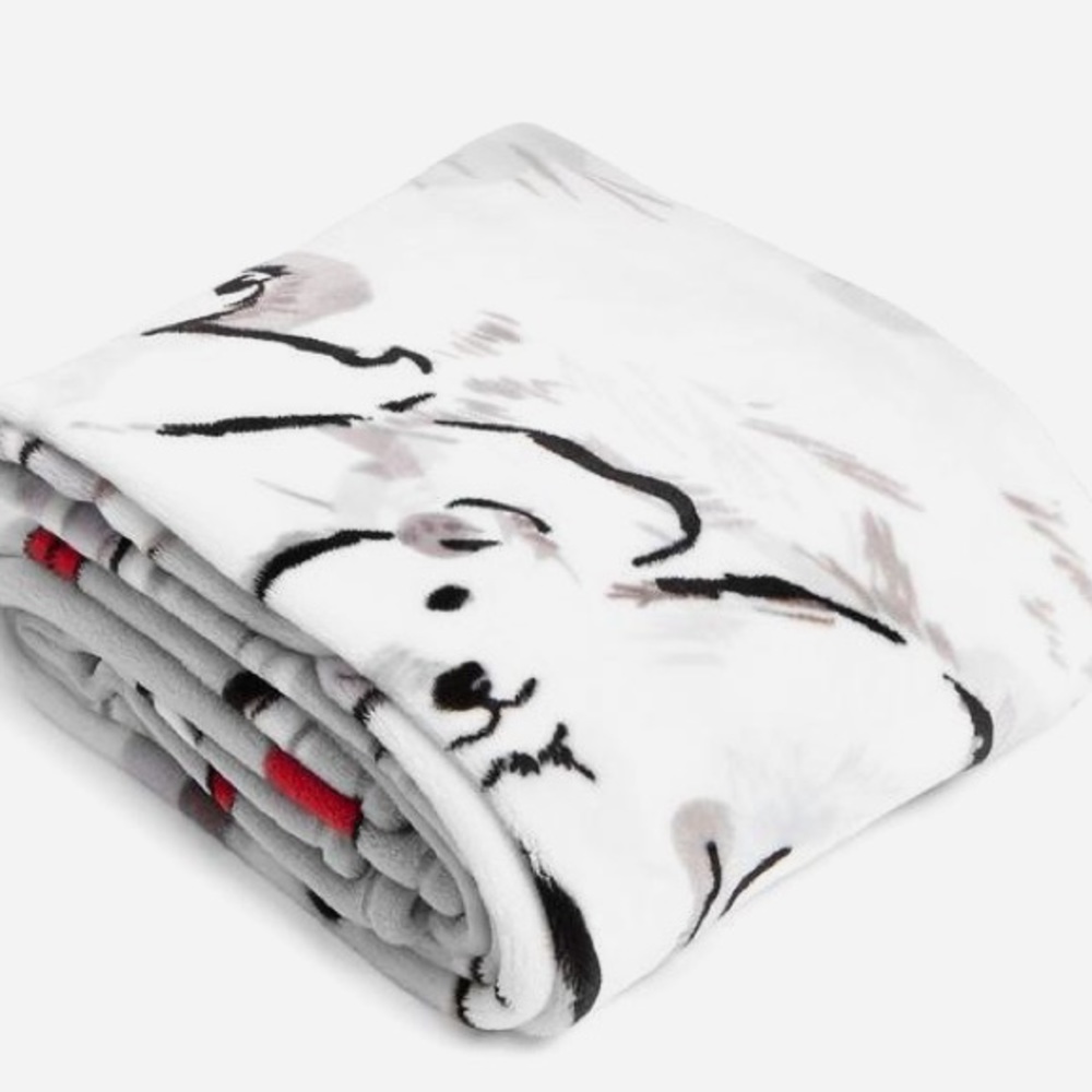 Vera Bradley Beary Merry Throw Blanket, White, 80x50